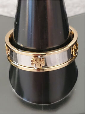 Two-tone design Gold and Silver Band Ring Size 9